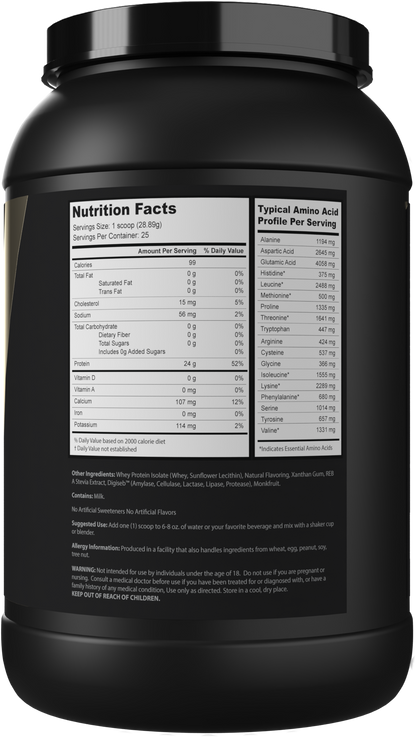 Whey Protein Isolate + Digestive Enzymes + Monkfruit